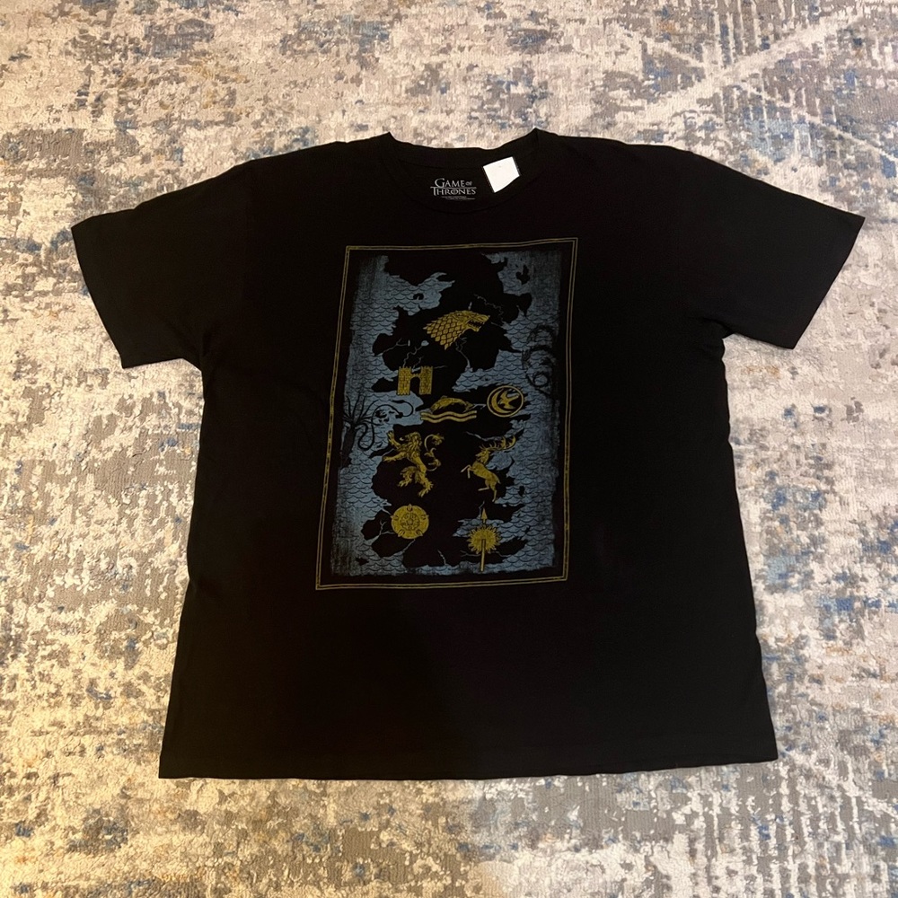 Game Of Thrones WESTEROS "MAP OF WESTEROS" T-Shirt NEW Men’s Sz L Graphic Tee.